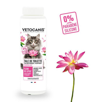 Vetocanis No-Rinse Dry Shampoo with Talcum Powder, for Cats