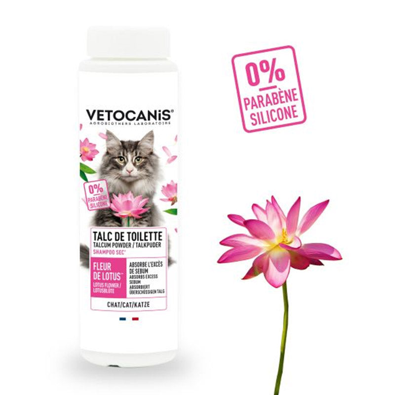 Vetocanis No-Rinse Dry Shampoo with Talcum Powder, for Cats
