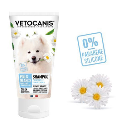 Vetocanis Shampoo for White and Light-Coloured Coats for Dogs, with Camomile