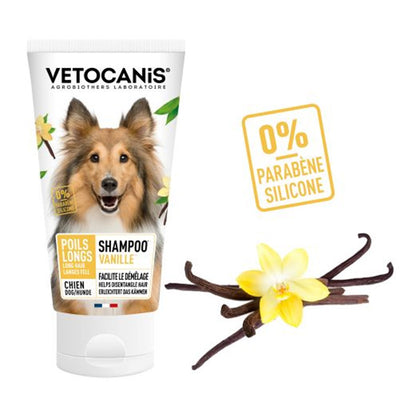 Vetocanis Shampoo for Long Hair for Dogs, Vanilla Fragrance
