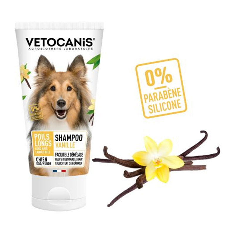 Vetocanis Shampoo for Long Hair for Dogs, Vanilla Fragrance
