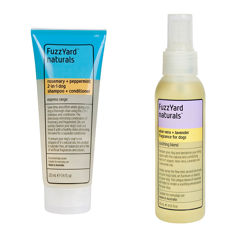 FuzzYard Full Grooming Bundle (Shampoo 2in1 Express + Aromatherapy Mist Soothing Spray)
