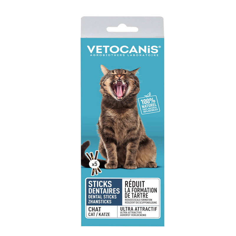 Vetocanis 100% Natural Anti-Tartar Dental Sticks for Cats X5